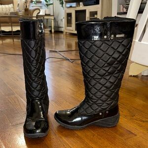 KHOMBU Black Quilted SNOW Women's Boots
